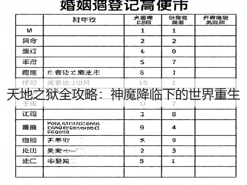 天地之狱全攻略：神魔降临下的世界重生