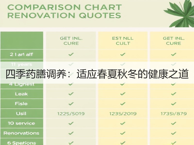 四季药膳调养：适应春夏秋冬的健康之道