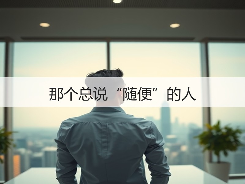 那个总说“随便”的人