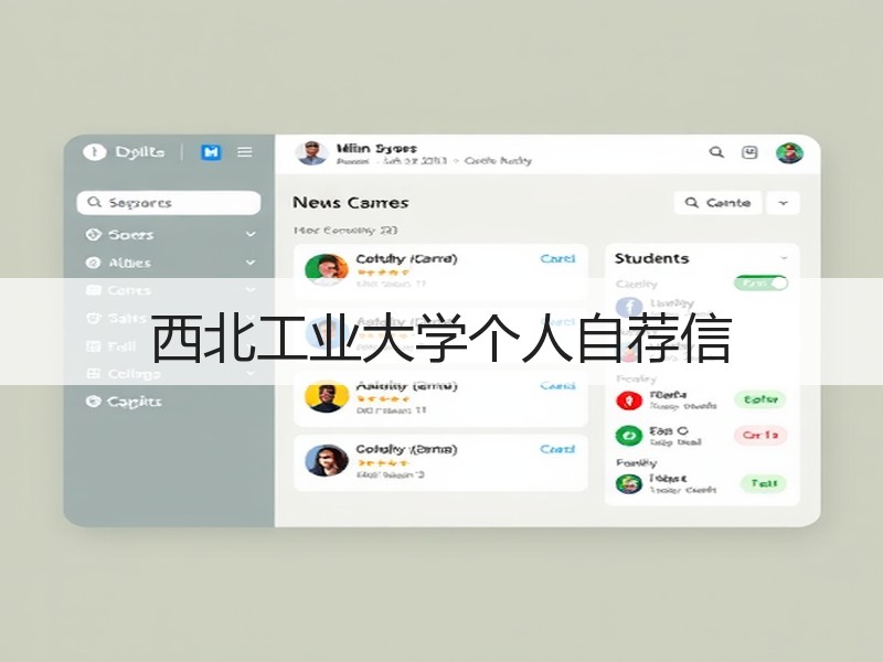 西北工业大学个人自荐信